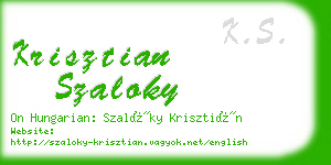 krisztian szaloky business card